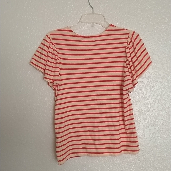 Madewell Flutter-Sleeve Tee in Yorktown Stripe M0077 sz Xs - Picture 6 of 6